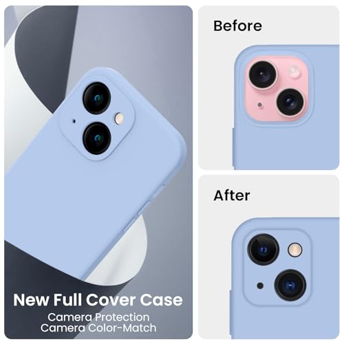 Image of FireNova Designed for iPhone 15 Case, Silicone Upgraded [Camera Protection] Phone Case, Soft Anti-Scratch Microfiber Lining Inside, 6.1 inch, Light Blue