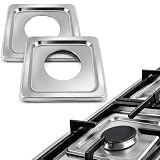 Gaskocher, 2 Stück, aus langlebigem Edelstahl – energiesparend für Herd – Wärmereflektor gegen Schmutz für Töpfe und Pfannen – Herdschutz – 19,5 x 19,5 x 1 cm