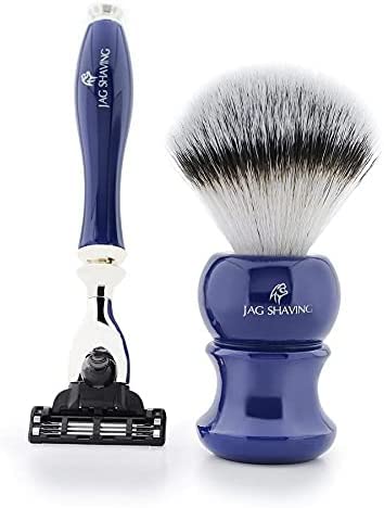 Lama a 3 bordi e spazzola per capelli sintetici con punta argentata per uomini