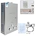 Produktbild TABODD 10L 20KW Tragbarer Erdgas Durchlauferhitzer für Dusche Bad Warmwasser Dusche Warmwasserbereiter Warmwasserboiler, Silber