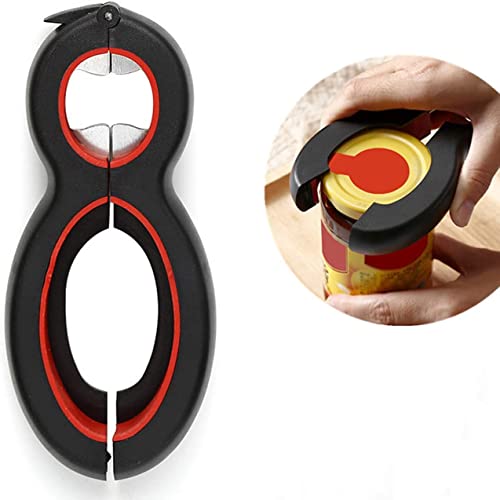 Meiyea 6 in 1 Multi Opener,All in One Bottle Opener,Can, Soda,and Jar Openers,for Kitchen Cooking, Weak Hands, Arthritis, Elderly and Children