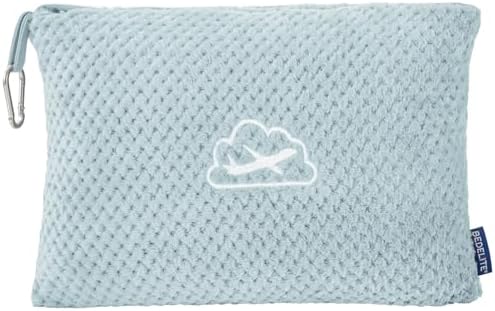 BEDELITE Travel Blanket with Bag, Jacquard Fleece Blanket 65"x40", Blue | Ultra-soft Airplane Blanket, Luggage Sleeve & Backpack Clip, Travel Essentials for Women, Foldable as Pillow for Long Flight