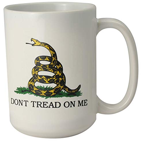 Taza blanca con diseño 'Don’t Tread On Me' 15 onzas miniatura 1