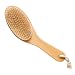 100% Natural Boar Bristle Body Brush with Contoured Wooden Handle