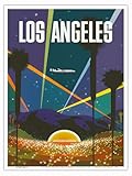 Los Angeles - Trans World Airlines Fly TWA - Hollywood Bowl - Vintage Airline Travel Poster by David Klein c.1958 - Master Art Print - 9in x 12in