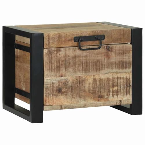 vidaXL Aufbewahrungs-Truhen Braun 40 x 30 x 30 cm Massivholz Mango, Schlafzimmerlager, rechteckige Truhen, cooler Industrie-Style, rustikale Aufbewahrungslösungen, Loft-Zubehör