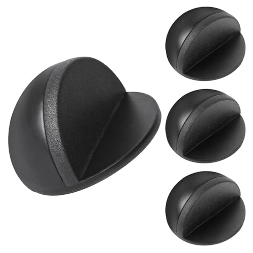 Arrêts de Portes Adhesive, 4Pièces Butées de Porte en Acier Inoxydable, Bloc Porte Sol avec Pare-Chocs en Caoutchouc, Arrêt de Porte Adhesif pour...
