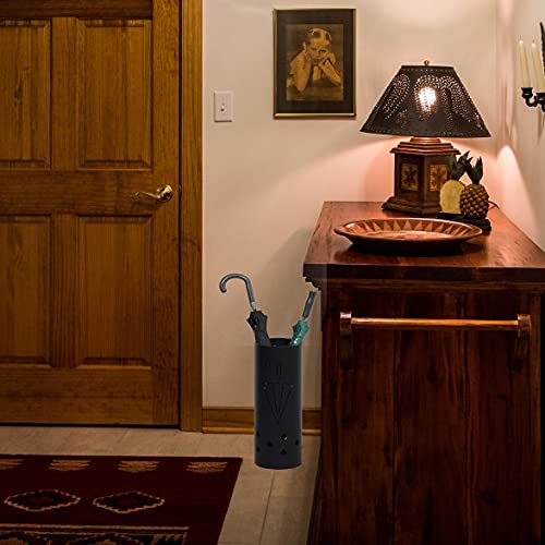 Umbrella Stand Rack, BIUYBGM Canes Walking Sticks Duplex Quality Round Stand Umbrella Holder, for Home Office Metal Entry Hallway Decoration Wallside Rack Holds, Black with Removable Drip Water Tray - Thumbnail 5