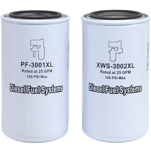 XWS-3002XL / PF-3001XL Extreme Water Separator & Fuel Filter Kit Compatible with FASS Titanium Signature Series Particulate Diesel Fuel Pump