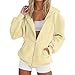 Womens Sweatshirts,Zip Up Hoodie Women Y2K Oversized Fleece Fall Winter Fashion Cotton Sweatshirts With Pockets Zipper Loose Casual Long Raglan Sleeve Draswtring Solid Gym Clothes Yellow M