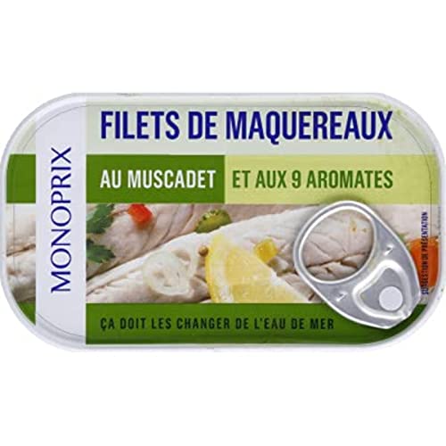 Monoprix Filets de maquereaux au muscadet et aux 9 aromates - La boîte de 65,7 g net égoutté