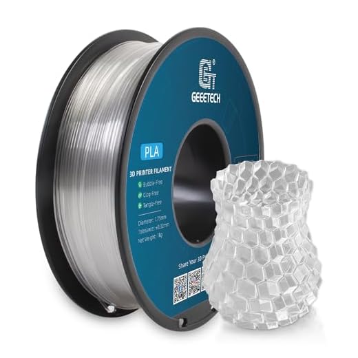 Geeetech Clear PLA Filament 1.75mm, Excellent Transparency, Neatly Wound 3D Printer Filament 1kg(2.2lbs), Dimensional Accuracy +/- 0.02 mm, Fit Most FDM 3D Printers
