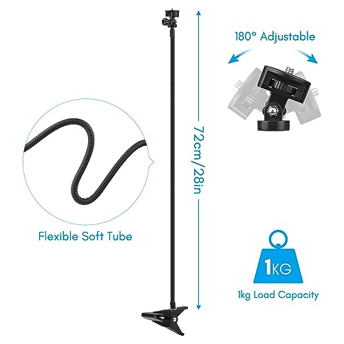 Suporte para webcam de 72 cm / 28 pol. Suporte flexível para montagem em mesa com parafuso de 1/4 de