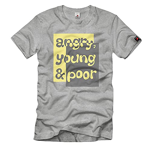 T-shirt Angry Young Poor gris vêtement étudiant rétro 1870 coupe oversize taille XXXXXL