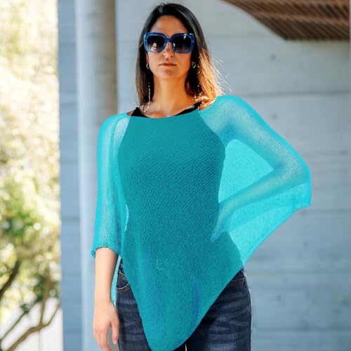 Image of Women Sheer Poncho Shrug Summer Sheer Blouse Top Lightweight Poncho Bolero for Evening Dress
