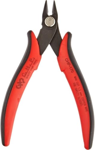 Hakko Cortador de alambre micro suave, separador de 0.069 pulgadas, corte al ras, construcción de acero al carbono endurecido de 0.098 in, mandíbula