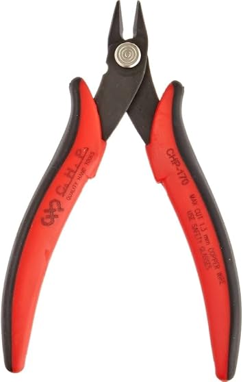 Hakko Micro Soft Wire Cutter, 1.5mm Stand-off, Flush Cut, 2.5mm Hardened Carbon Steel Construction, 21-Degree Angled Jaw, 8mm Jaw Length, 16 Gauge Maximum Cutting Capacity 3-Pack