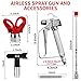 3600 PSI High Airless Paint Sprayer Gun with Nozzle Guard and with 5 Spray Nozzle Tips and 5 Airless Paint Sprayer Gun Filters and 16Inch(40CM) Spray Painted Extension Pole (211, 313, 415, 517, 623)