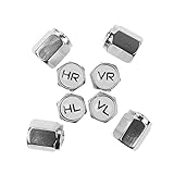 Ventilkappen aus Aluminium, 8 Stück, in Silber, mit Beschriftung für Deutschland, für Auto BZW. Schrader Ventile, Reifenmarkierer PKW, Radmerker Ventilkappen mit Dichtung, Reifenwechsel Valve Caps