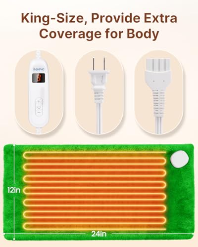 Image of RENPHO Heating pad for Back Pain, Heating Pad for Neck and Shoulder and Back with Auto Shut Off, Birthday Gifts for Mom Dad Women Men, FSA Eligible, ETL Certified, 12 inchx24 inch, Green