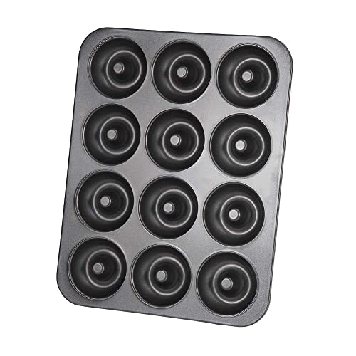 CANDeal 12 Holes Donut Baking Tray Donut Tin,Non Stick Doughnut Baking Tin,Donut Cake Tin,Doughnut Mould Donut Maker Trays Baking Pan Doughnut Cooking Tin