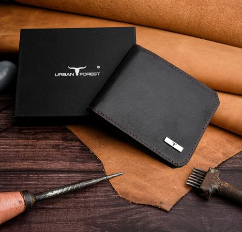 Image of URBAN FOREST Tyson Black /Red Leather Wallet for Men