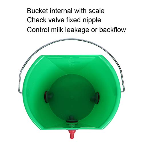 XiangXin Balde para alimentação de leite, verde com balde de alimentação antirefluxo de 5 tipos de g