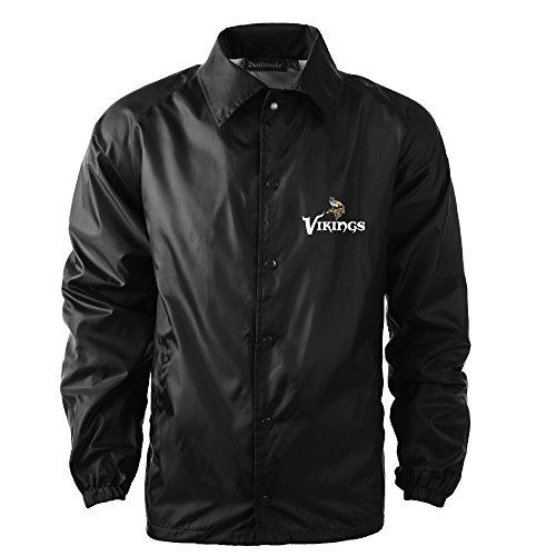Dunbrooke Apparel Men's Coaches Jacket, Black, X-Large, Minnesota Vikings