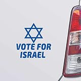 Custom Brother - Vote for Israel Jewish Blue Color Car Laptop Wall Bumper Decal Sticker, DesF92