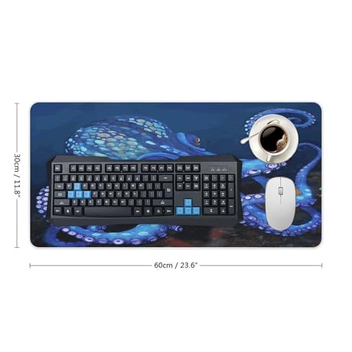 Blue Octopus Desk Mat No Resbalante Grande 60x30 cm miniatura 2