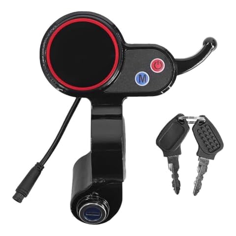 Electric Scooter LCD Display Dashboard Kickscooter LCD Display Panel for H5 Electric Thumb Throttle 6-Pin Speed Controller Accessories with Lock for M4 Scooter Cover