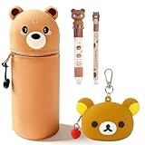 Matériaux et praticité:Fabriquée en silicone de haute qualité, souple et résistant aux chocs, la trousse en forme d’ours brun est non seulement durable mais aussi facile à nettoyer ; les stylos offrent une écriture fluide et le porte-monnaie est pratique à transporter, le tout garantissant une grande durabilité et praticité.
