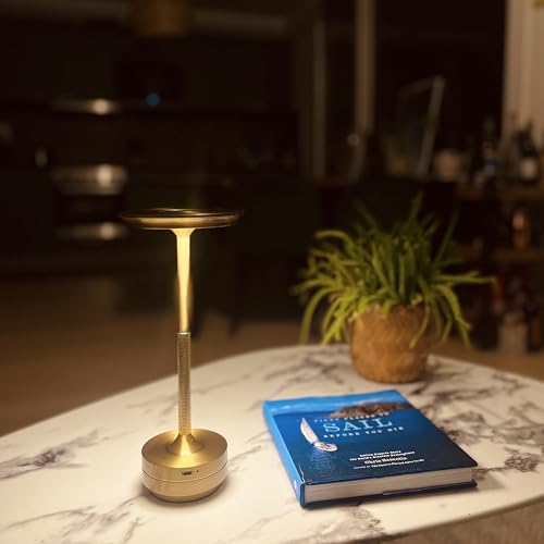 Bulbly BLB005 Elegant Cordless Rechargeable Dimmable Waterproof Metallic Touch Led Table Lamp For Stylish Homes And Upscale Restaurants - Portable, Usb-C Charging, Perfect For Indoor/Outdoor thumb #6