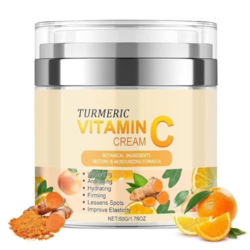COLZYTLI Crema Facial con Vitamina C Y CúRcuma, Hidratante Y Antioxidante, Alivia La Piel, Mejora Las Manchas Oscuras, Adecuada para Todo Tipo De Piel