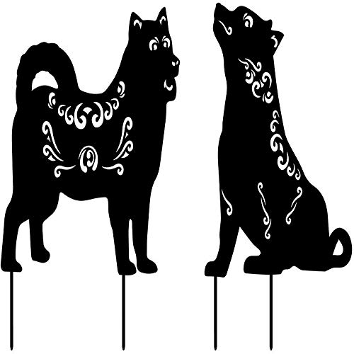 Silhouette de chien déco de jardin en acrylique pour pelouse de maison