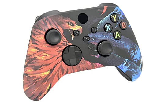Image of Hand Airbrushed Fade Custom Controller Compatible with Xbox Series X /S & Xbox One (Series X /S Bird V Snake)