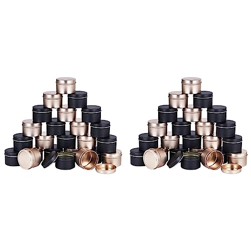 Pots à bougies en métal Jnchdghwa, 48 boîtes de conserve 4 oz de qualité supérieure avec couvercle