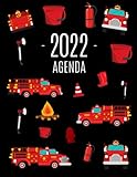  Vehículo de Bomberos Agenda 2022: Planificador Semanal  52 Semanas Enero a Diciembre 2022