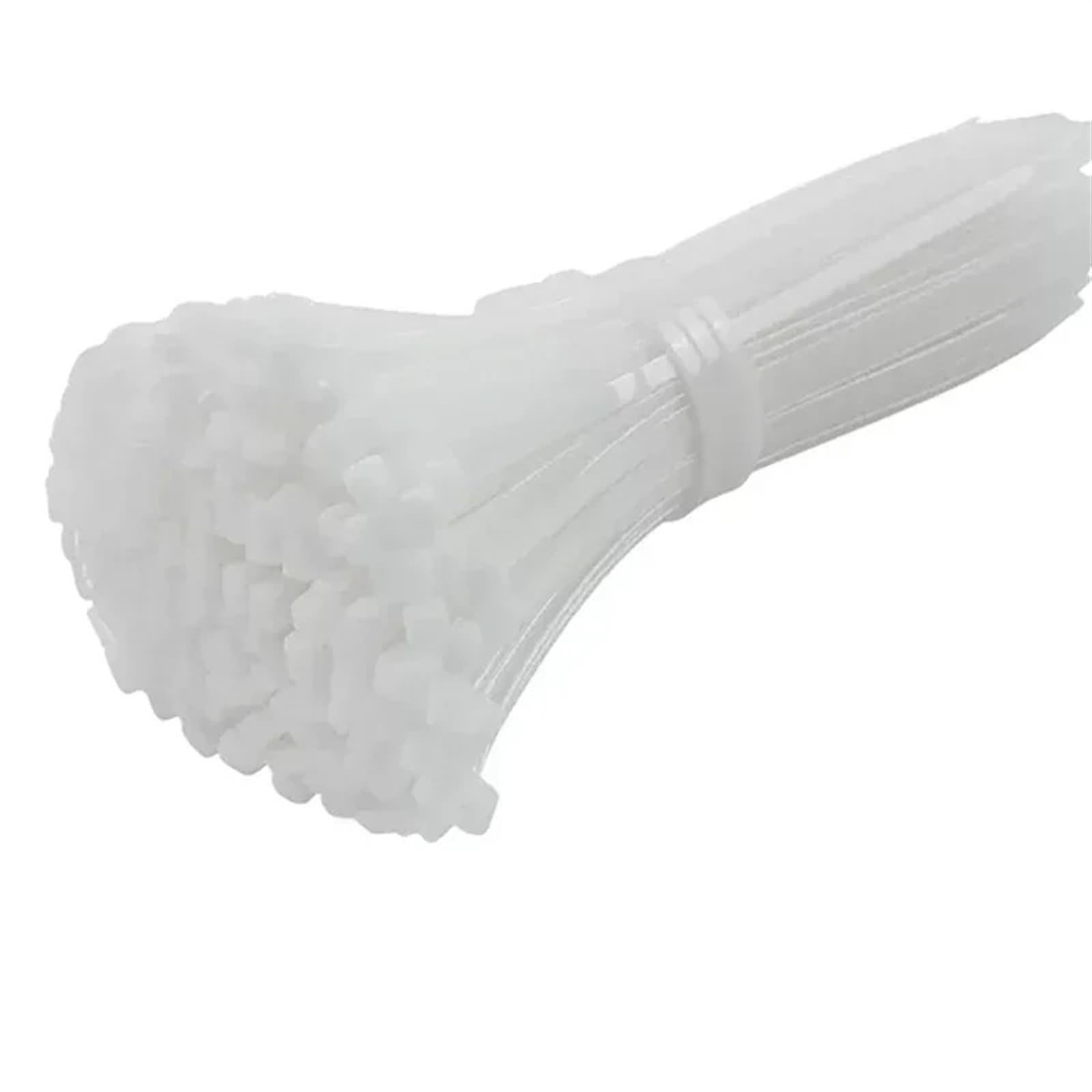 L6nqiag White-(2.5X200mm) Nylon Cable Ties Plastic Nylon Cable Tie Self-Locking Cord Ties Straps Fastening Loop Adjustable Wire Home Hardware Organizer(,500Pcs)