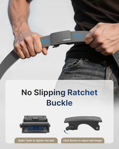 Image of FAIRWIN Men's Ratchet Belt, Nylon Web Golf & Work Belts with Quick-Release Automatic Buckle, Adjustable Casual Belt for Jeans