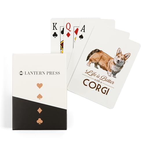 Lantern Press Baraja Póker Corgi 52 Cartas Tamaño Póker