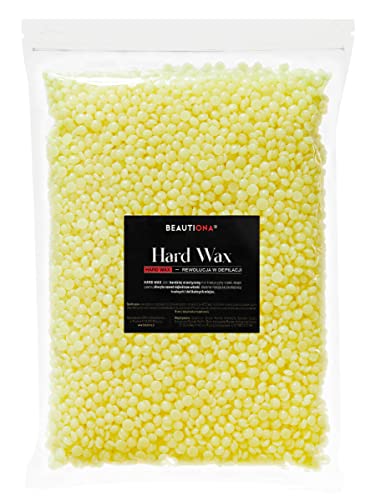 Beautiona Cire dure pour épilation – 1 kg de pastilles, cire naturelle au miel pour le corps, épilation à la cire chaude, sans bandes non tissées