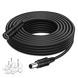 WILDHD 16.5ft DC Power Extension Cable, 2.1mm x 5.5mm Plug Compatible with 12V DC Adapter Cord for CCTV Security Camera, IP Camera, Standalone DVR (16.5ft Black)