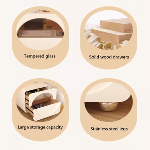 Modern Nightstand with Storage, Stylish Bedside Table with Stainless Steel Legs, Versatile Side Cabinet for Bedroom & Living Room, Compact Design for Small Spaces