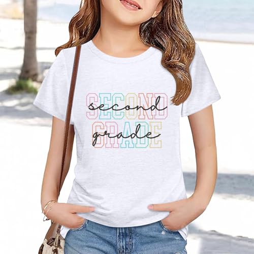 Toddler Kids Back to School Shirt Youth Boys Girls First Day of Preschool Tshirts Children Cute (b-White, 12-13 Years)4