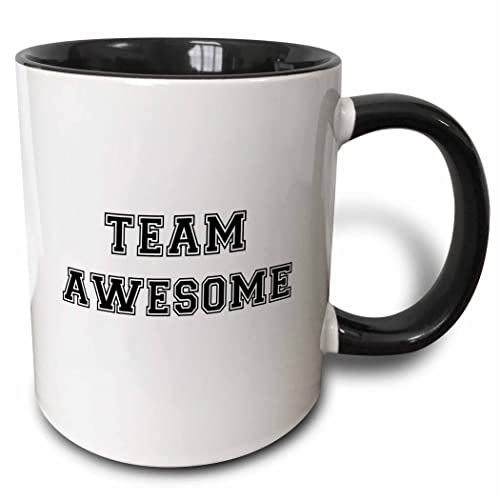 3dRose Team Awesome black text retro college font 11oz Two-Tone Black Mug