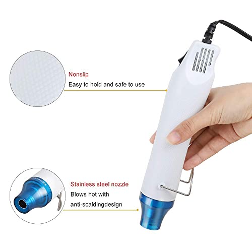 Image of 300W Mini Heat Gun for Crafts - Epoxy Resin Bubble Buster, Embossing Tool, Shrink Wrap, Drying Crafts, and Tumbler Painting.