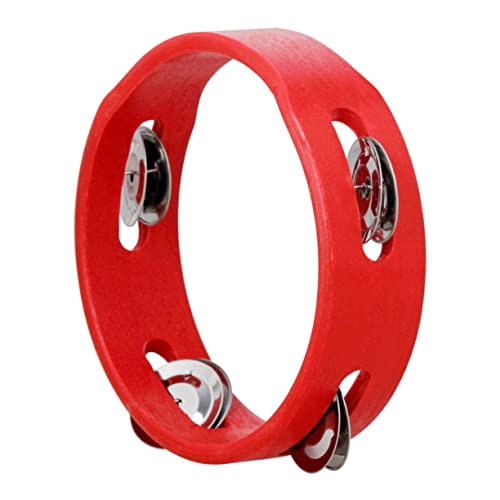 SUPVOX Wooden Tambourine Bell for Adults and Durable Percussion Musical Instrument with Smooth Finish for for Dance and Music Activities