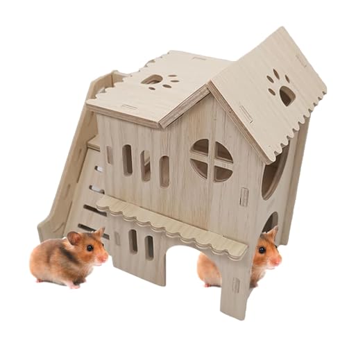Casa de hámster con escalera de escalada, casa de laberinto de hámster | Cabina de juego de escalada para hámster para mascotas, habitación oculta con escalera,Grandes animales de madera pequeños, j