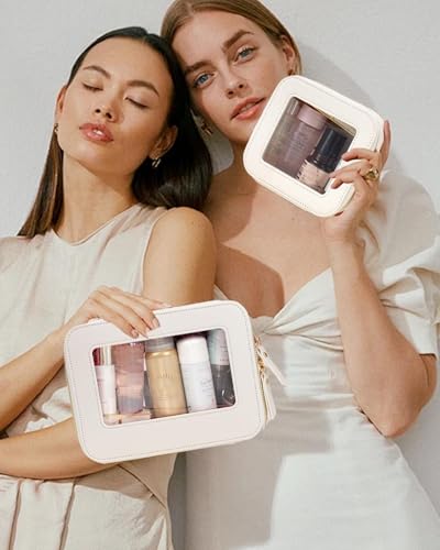 Travel Clear Makeup Bag Set, TSA Approved Cosmetic Bag Case with Zipper Portable Makeup Pouch Toiletry Bag Women Traveling Cosmetic Organizer Storage Bag Car Organizer Car Essentials for Women2